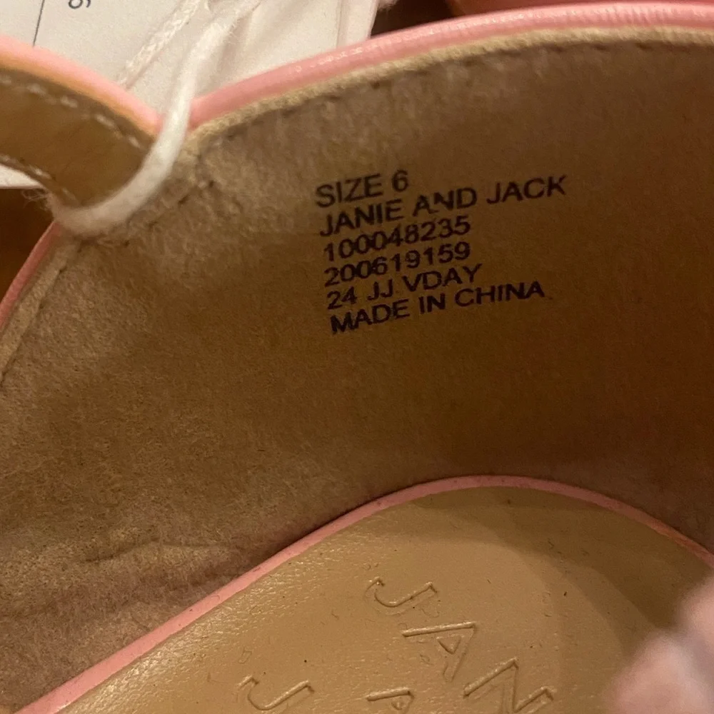 Janie & Jack Pink VDay Heart Dress Shoes New Size 6